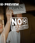 No Pets Allowed Sign For Business Set Of 3 Vinyl Decals 6x4 Inches No Pets Allowed Except Service Animals Sticker on store window
