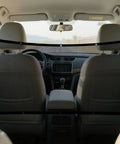 Rugged Dog Barrier Net Built Explicitly For Tesla Cybertruck Vehicles view from rear, mesh netting, securing backseat zone
