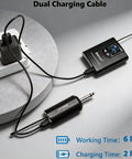 Dual charging cable for UHF Wireless Lavalier Microphone System With 165 Foot Range Rechargeable Transmitter And Receiver One Quarter Inch Output Perfect For iPhone DSLR Camera YouTube Recording And Live PA Speaker Setups