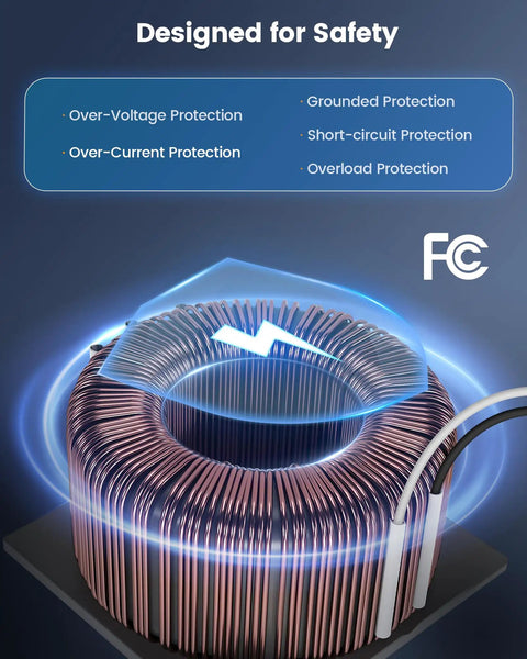 Low Voltage Outdoor Landscape Transformer With Photocell Sensor and Timer Auto On at Sunset showing protection features