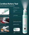 Pro Grade Cordless Resin Drill Pen Kit With 8 Speed Adjustable Rotary Tool labeled features include light and wireless design.