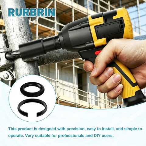 Badass 3/8 Inch Impact Socket Retaining Ring And O Ring Kit With Anvil Pry Lever for electric wrench in use on metal pipe.
