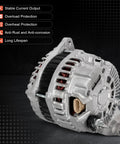 Close-up of 11340 High Output 150 Amp 12V Alternator Replacement for 2007 to 2009 350Z showing side view details