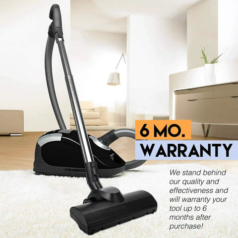 Turbo Head Cleaner Replacement Brush For 35mm 1.38in Vacuum Fittings on carpet near a sleek black vacuum cleaner in living room