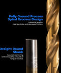 amoolo titanium twist drill bit set: close-up of gold-coated bit next to silver shank
