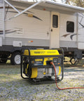 Portable 1500 Watt Generator With 120V 20A Outlet Delivers Up To 10 Hours Run Time At 65 dBA Noise in outdoor camping setup
