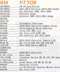 Brake booster vacuum pump compatibility chart with OEM numbers and GM models (Cadillac, Chevrolet, Pontiac, Saturn).