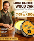 Premium Beeswax Wood Polish and Conditioner 7.05 oz in tin, restoring shine to wood surfaces with natural beeswax.