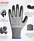 2 Pairs Cut Resistant Work Gloves for Men and Women With HPPE Nitrile Micro-Foam Grip, ANSI A3 EN388 4X42C, Grey, Size Large