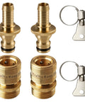 Easy Connect 1/2 Inch Hose Repair Kit With Quick Connect Barbed Fitting And 3/4 Inch GHT Female Threads, Tool Free Clamp