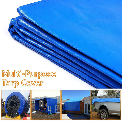Heavy Duty Twenty By Thirty Foot Waterproof Tarp Thats Super Thick At Sixteen Mil And Tough As Nails For All Your Outdoor Needs In Blue