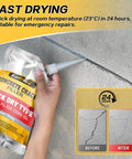 Applying Concrete Crack Filler For Driveways And Sidewalks, Waterproof Quick Dry Sealant, Self Leveling Multipurpose Repair Adhesive 1.1 Lb