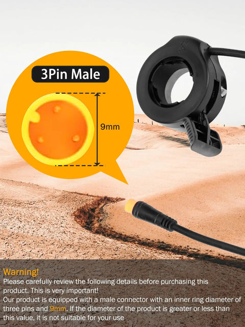 Thumb Throttle For Electric Bikes And Scooters, Waterproof Finger Speed Controller With Male Connector, Precise E Bike Throttle, Rugged Pro Grade Thumb Accelerator For E Bikes And Electric Scooters