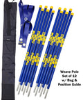 In Ground Weave Poles For Outdoor Dog Agility Training Set Of 6 Poles Only Heavy Duty PVC Construction With Bolted Steel Stakes Ready To Use Competition Kit with carrying bag