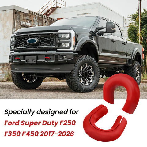 Red Tow Hook Covers for Ford Super Duty F250 F350 F450 2017 2026 Hitch Cover Set Front Bumper Accessory Built Tough