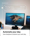 Smart LED Light Strip Bundle illuminating a desk setup with 120 Inch Main Strip and Two 40 Inch Extensions displaying scheduling scene.