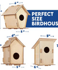 Bulk 12 Kid Friendly Bird House Craft Kits With Unfinished Wood Bird Houses, Paint Strips, Brushes, And Simple Instructions For A Hands On Build And Paint Project Great For Classrooms, Parties, And Family DIY Fun, 7x6x5 in