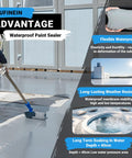 Flexible Rubber Waterproof Sealant That Flexes Through Cracks And Beats Wet Weather Fast Quick Drying Elastomeric Coating For Roofs Gutters And Foundations Tough Neutral Gray 53 Oz being applied with a roller.