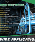 Product specifications for MF5706 flow meter with 0-20 L/min range and 1/4 in NPT threads for air, nitrogen, oxygen applications.
