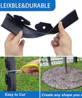 33 Ft Flexible Paver Edging Kit With 30 Rust-Resistant Stakes, 4 Inch Lawn Border shown bent, cut, and used around a tree.