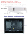 Doorbell Chime Cover Box Only White Wall Mount Door Bell Cover With Wood Piano Finish Decorative Chime Box dimensions illustration