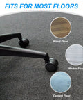 Three Inch Office Chair Wheel Replacement Set Five Pack With Seven Eighths Inch Universal Stem on carpet, compatible with various floors.