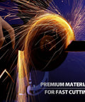 Pro Flap Disc Set Four And A Half Inch Twenty Pack For Angle Grinder, sparks flying during metal grinding with flap disc