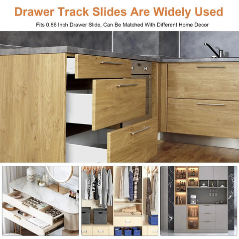 Smooth As Butter Drawer Slide Socket Set Heavy Duty Cabinet Hardware Rv Rear Back Plates Kits Hella Tough Zero Friction Glide 0.86 Inch Track Fit Tight Secure Install For Pros 2 Set
