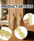 Two Pack Golden Welcoming Pine Cabinet Handles For Vintage Dressers And Drawers, Retro Antique Drawer Pulls With Classic Pine Accents