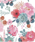 White Watercolor Peony Peel And Stick Wallpaper For Nursery And Bedroom Removable Vinyl Contact Paper Pink And Green Floral