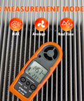 Portable Handheld Anemometer Wind Speed Meter BT-816B With Temperature Sensor And Wind Chill, Accurate 0.2-67 MPH Range, Real Time Air Flow Readouts, Multi Mode Fan Flow For Outdoor Use, 3 modes