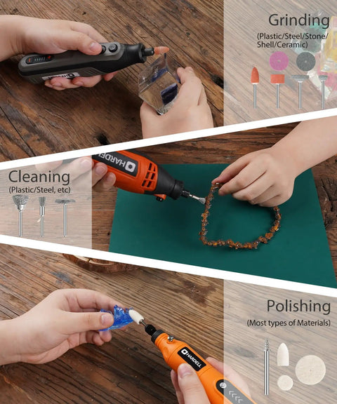 287 Piece Rotary Tool Accessory Kit With One Eighth Inch Shank Bits for cutting, grinding, and polishing various materials.