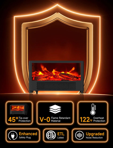 Small Space Heater With Realistic Volcanic Flame Ambiance For A Cozy Vibe 600W Portable Desk Heater With Safety Features