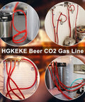 25 Foot Beer CO2 Gas Line Kit For Homebrew And Kegerator, Five Sixteenth Inch Red CO2 Tubing With 304 Stainless Steel Clamps installed