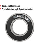 R10-2RS Deep Groove Ball Bearing with black rubber seal, chrome steel, industrial use