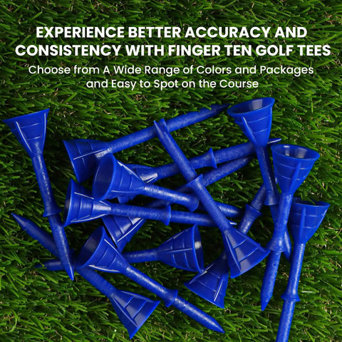 Unbreakable Plastic Golf Tees Three And One Quarter Inch Durable Stable Tee Set Twenty Or Forty Pack on grass