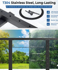 Totally Modular Cable Railing Kit For Decks And Patios Featuring 42 Inch Stainless Wire Posts showing T304 stainless steel post with weather resistance.