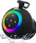 Waterproof Portable Shower Speaker Delivers 360 Degree Sound And RGB Lights IPX7 Waterproof Suction Cup Mount Removable Vacuum Knob