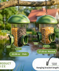 Outdoor Bird Feeder With Three Compartments And Three Feeding Ports, Weatherproof Dome, Large Capacity for Cardinals and Finches