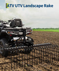 Heavy Duty Tow Behind Landscape Rake For Tractor ATV And UTV With Seventeen Powder Coated Steel Tines