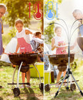 Standing Misters For Outdoor Cooling On The Go Adjustable Four Point One Foot Misting System With Four Spray Heads cooling BBQ