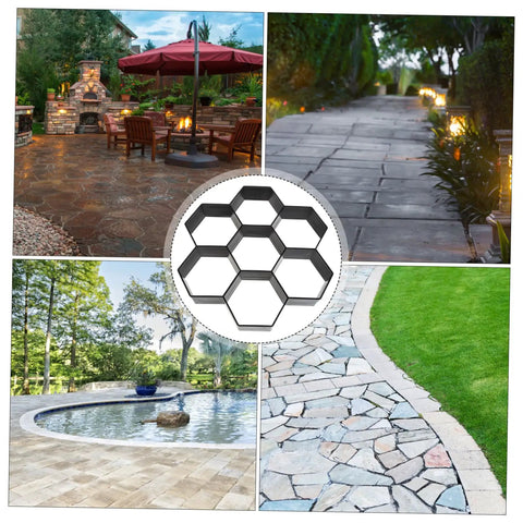Variety of garden pathways showcasing Concrete Paver Mold For Pathways And Patios Easy To Use DIY Garden Path Maker Plastic Pavement Mold