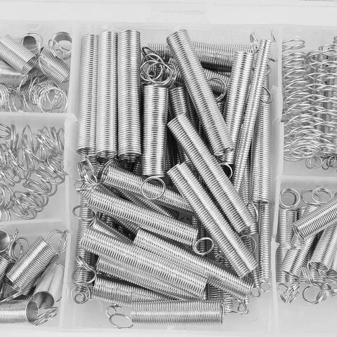 Vistreck 200pcs Heavy Duty Carbon Steel Compression And Extension Springs Assortment Kit In 20 Sizes With Organizer Box For Toys Crafts And Home Appliances Fix It Fast, assorted springs in organizer