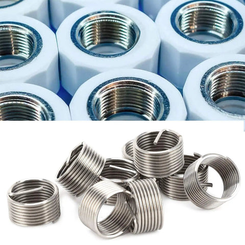 Premium 10pc Thread Repair Insert Kit For Metric Imperial Holes M16 1.5 Conversion Set With Wire Helicoil Style Inserts To Fix Damaged Stripped Screws Fast And Easy For Aluminum Alloy Metal Jobs, steel inserts