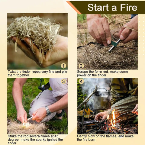 Two Pack Ferrocerium Rod Fire Starters 3 By 4 Inch Flint Rods For Camping And Survival, start a fire step-by-step guide