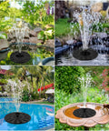 Cool Solar Powered 100 Percent Glass Covered Outdoor Fountain in garden pond, spraying water for hummingbirds, 8 nozzles active