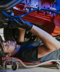 Mechanic installing Copper Nickel Brake Line Replacement Kit 3/16 x 25 ft with Inverted Flare Fittings under vehicle