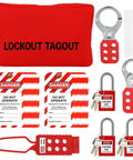 All In One Lockout Tagout Kit With Electrical LOTO Hasps Warning Tags Numbered Safety Padlocks Nylon Ties Zip Ties And Heavy Duty Storage Bag