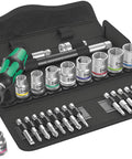 Zyklop Speed Ratchet Set Three Eighths Drive 29 Piece Metric Tool Kit With 72 Tooth Fine Pitch Pivoting Head In Five Lock Positions Ultra Low Return Angle German Engineering displayed in open case