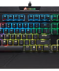Top Tier Mechanical Gaming Keyboard With Butter Smooth Cherry Red Linear Keys And Killer Per Key RGB Backlighting For Your PC Rig, overhead view.